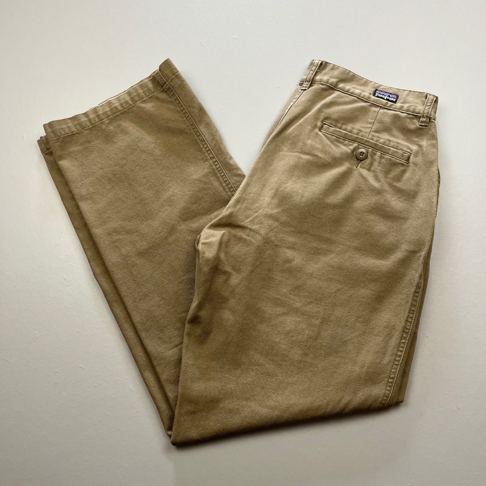 Patagonia Canvas Pants Mens 32 Tan Khaki Organic Cotton Straight Leg 56825FA11